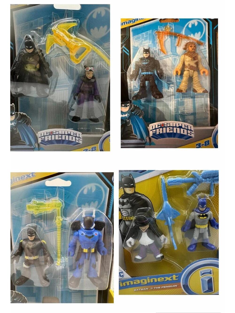 Imaginext DC Super Friends Batman Penguin Catwoman Bat-Tech 2-Pack Lot of 4 NEW